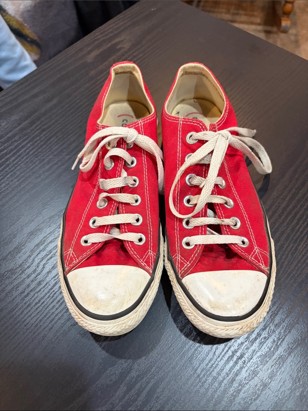 Converse men’s Red Canvas Low-Top Sneakers with White Trim size 8 men’s